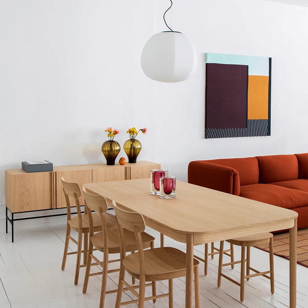 Boss Sideboard, Eiche-3 Türen-Kalkstein-Metallgestell Fogia