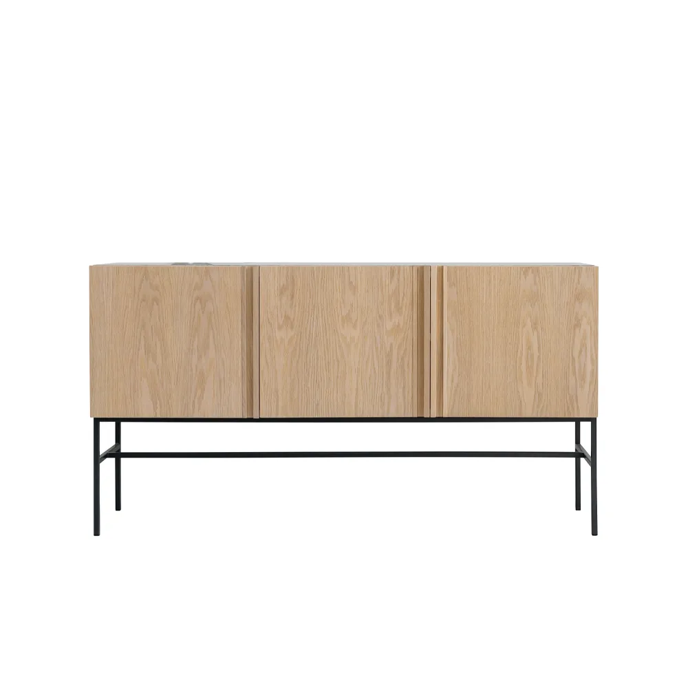 Boss Sideboard, Eiche hell 3 Türen Metallgestell Fogia