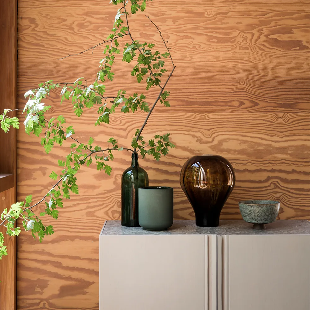 Boss Sideboard, Eiche schwarz gebeizt-4 Türen-Kalkstein Fogia