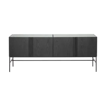 Boss Sideboard - Eiche schwarz gebeizt-4 Türen-Kalkstein - Fogia
