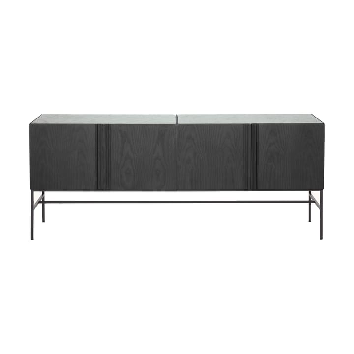 Boss Sideboard - Eiche schwarz gebeizt-4 Türen-Kalkstein - Fogia