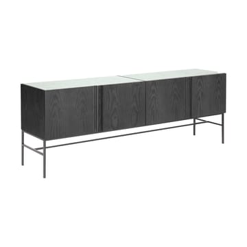 Boss Sideboard - Eiche schwarz gebeizt-4 Türen-Kalkstein - Fogia