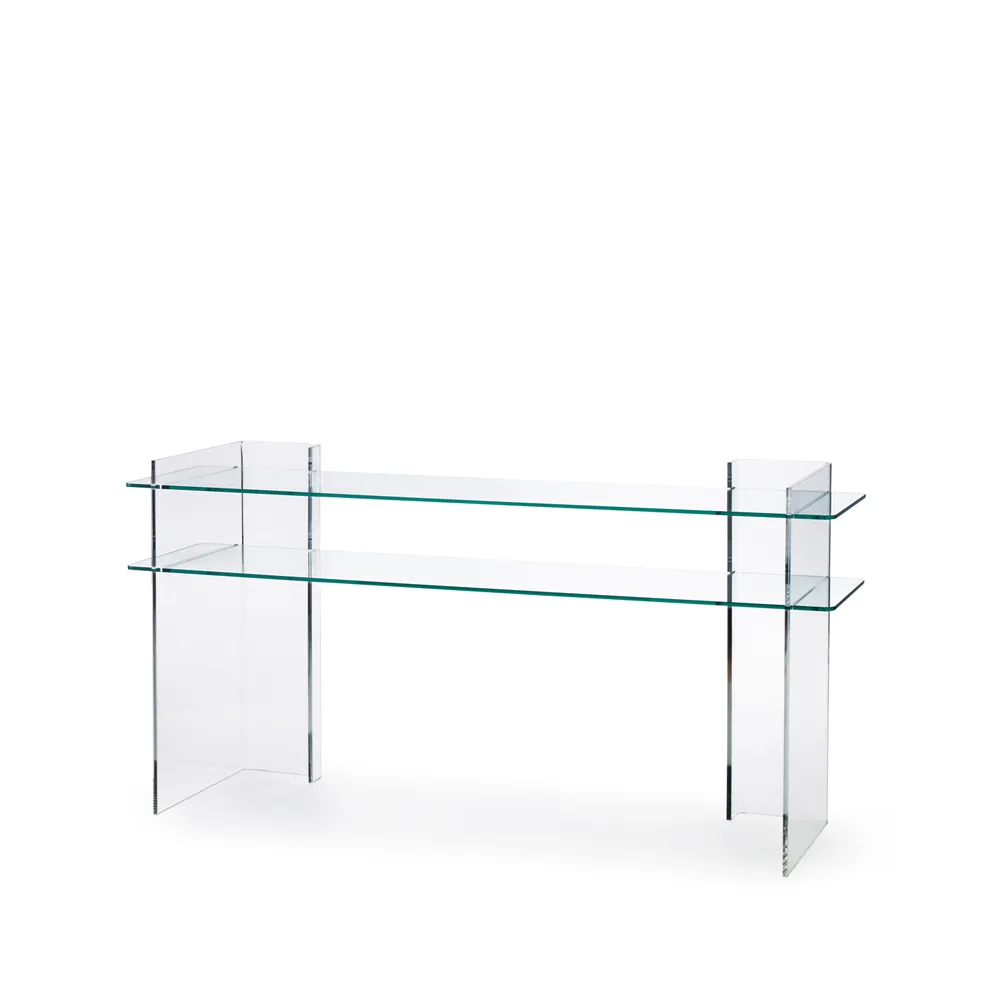 Combiplex Konsoltisch, klare, Regal im 2-teiligen Regalset, Ständer aus Plexiglas Fogia