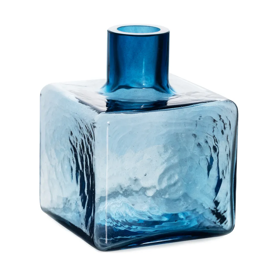 Cube Vase, Blau, 13 x 10 x 10 cm Fogia