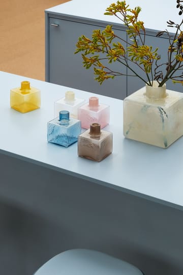 Cube Vase - Blau, 13 x 10 x 10 cm - Fogia