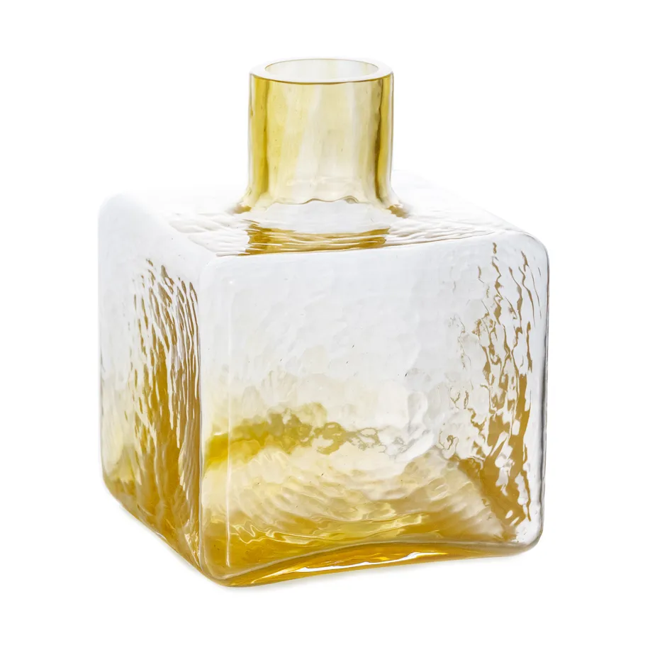 Cube Vase, Das Ochre, 13x10x10 cm Fogia