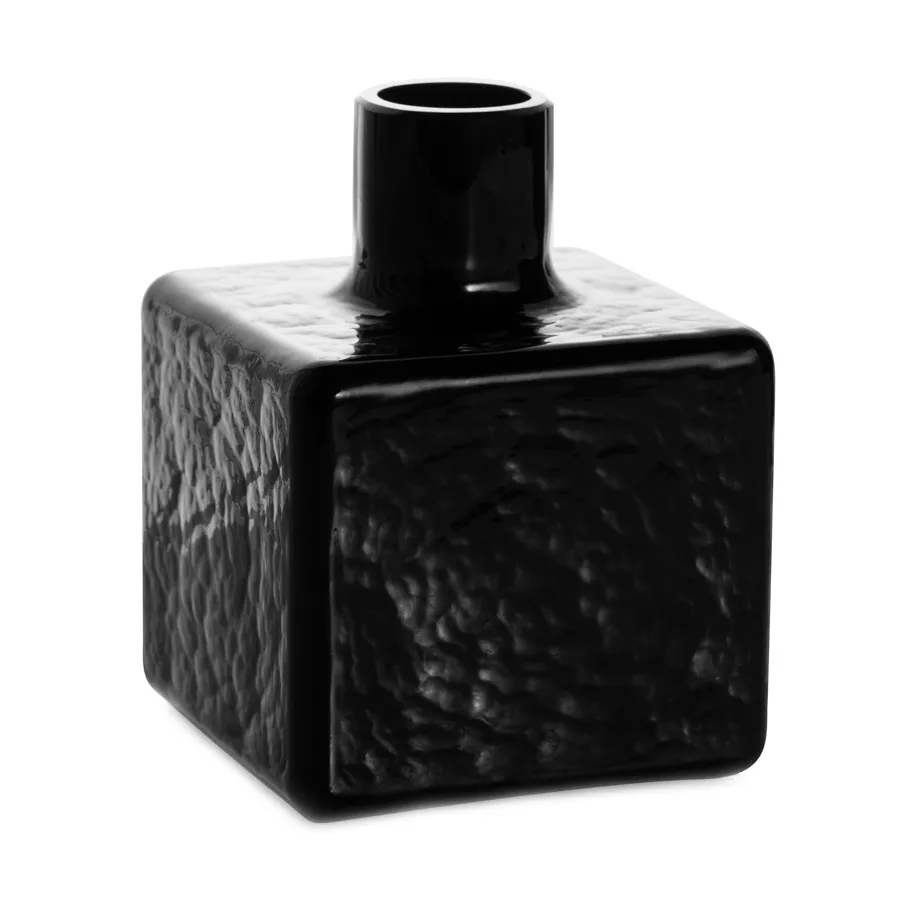 Cube Vase, Schwarz, 13x10x10 cm Fogia
