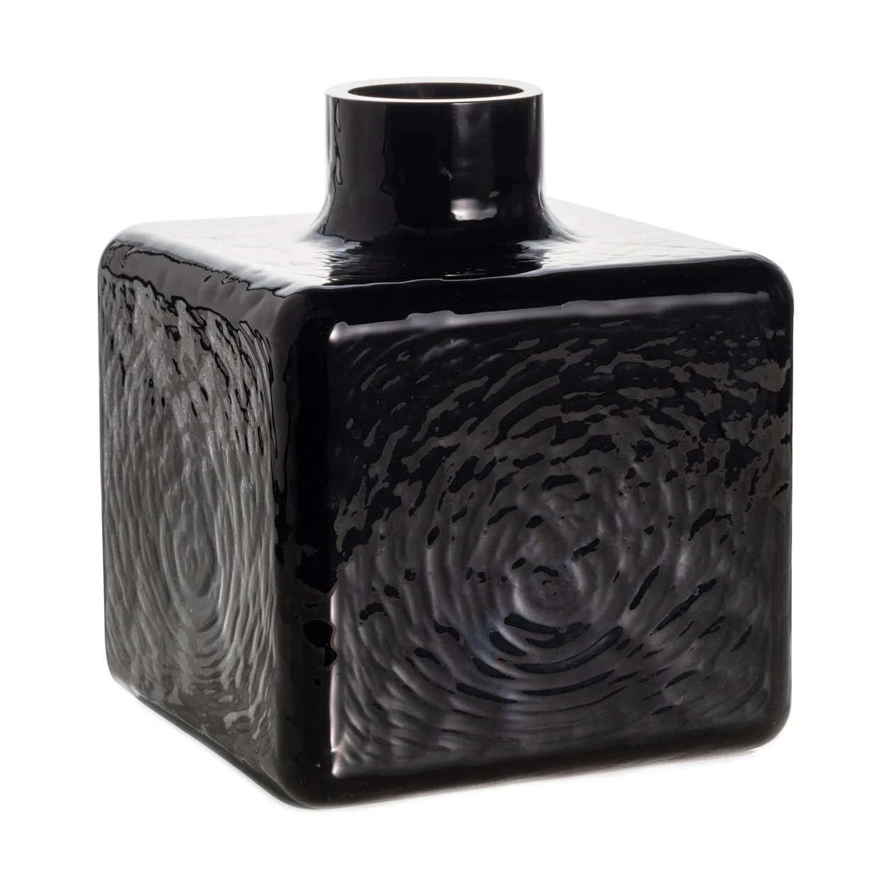 Cube Vase, Schwarz, 23×20×20 cm Fogia