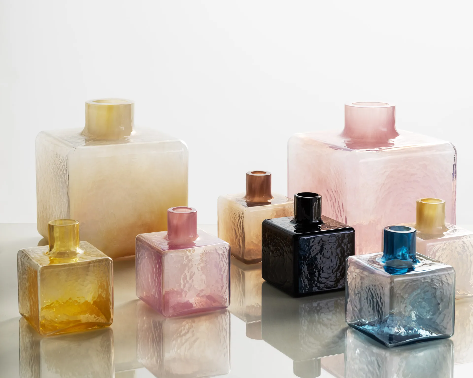 Cube Vase, Schwarz, 23×20×20 cm Fogia