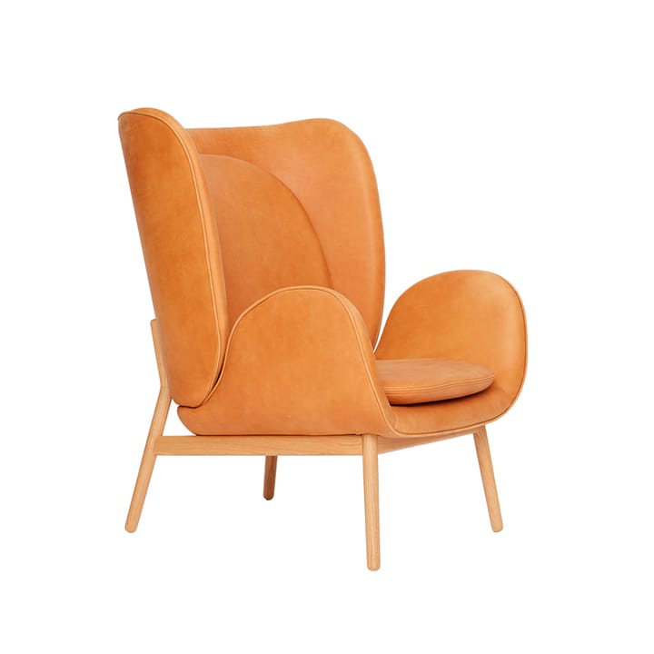 Embrace Large Sessel Eichenbein - Leder Vintage Cognac, lackiert - Fogia