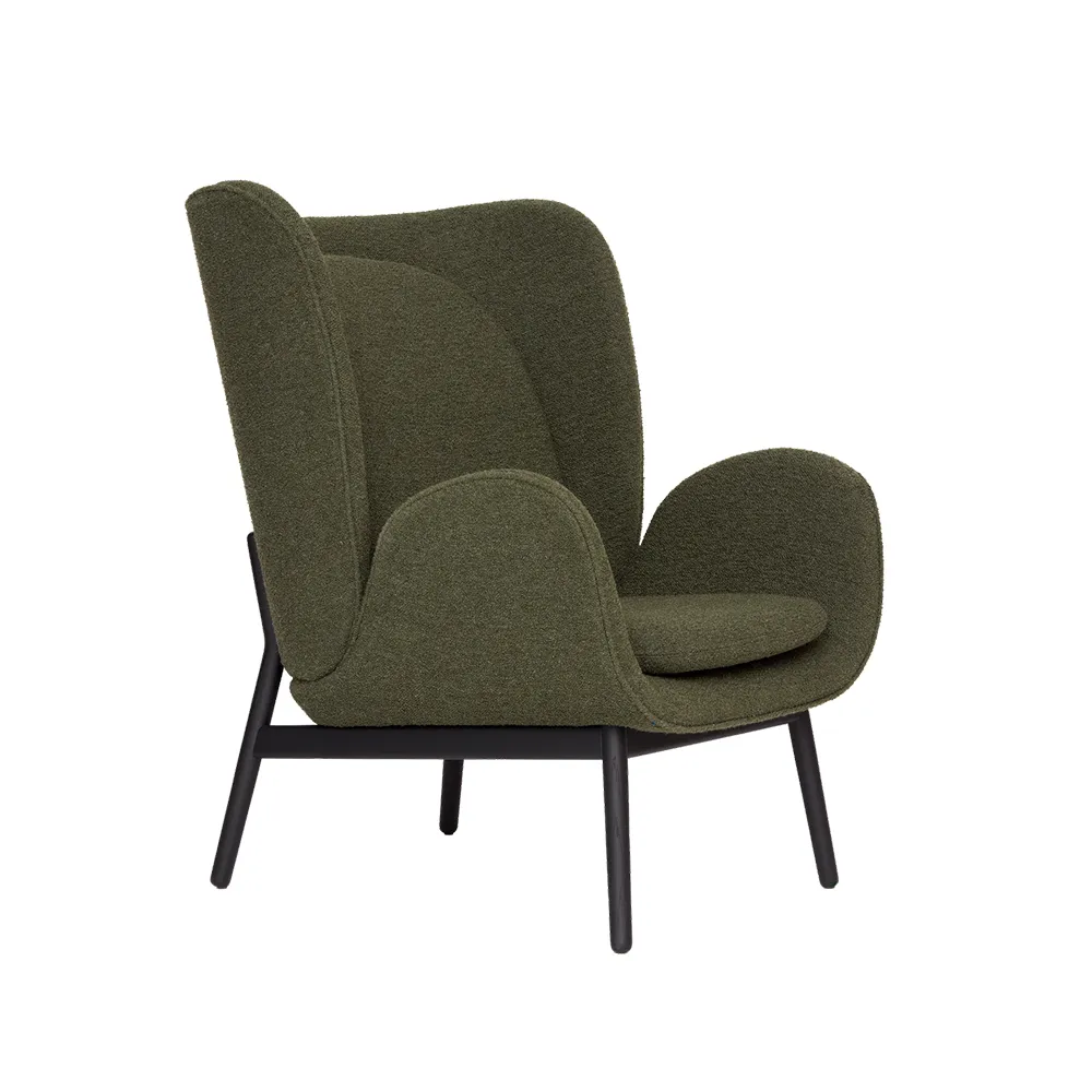 Embrace Large Sessel Eichenbein, Stoff Barnum pine 9, schwarz gebeizt Fogia