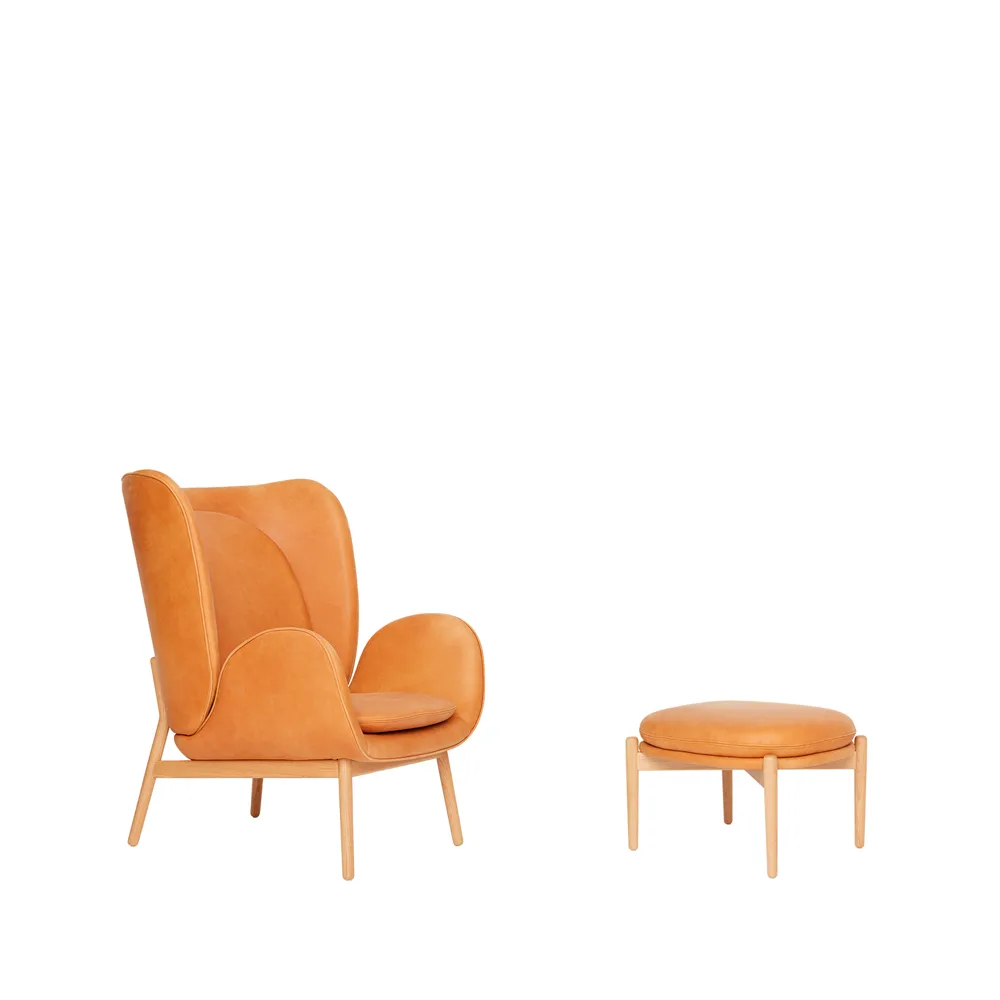 Embrace Large Sessel, Leder vintage cognac-Eiche Fogia