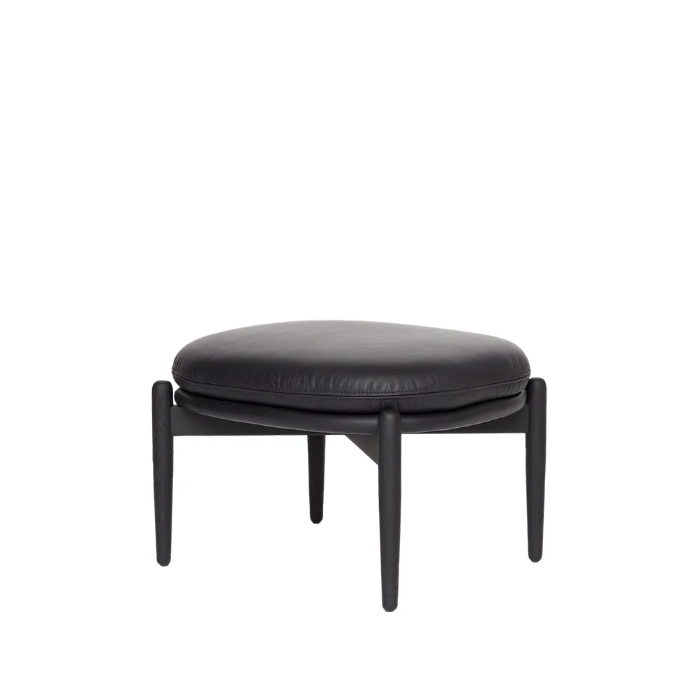 Embrace Ottoman Eichenbein, Elmosoft 99999 svart-schwarz gebeizt Fogia