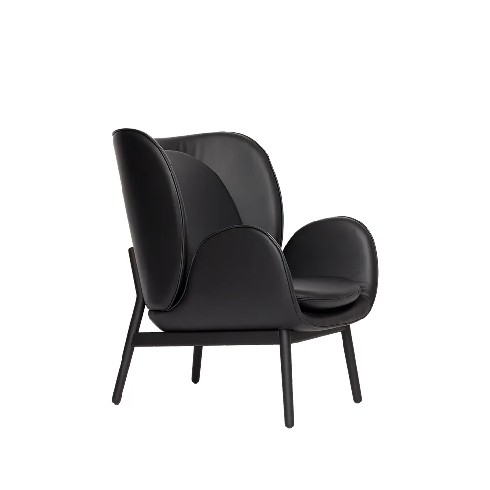 Embrace Small Sessel Eichenbein, Leder Elmosoft 99999-svartbets Fogia