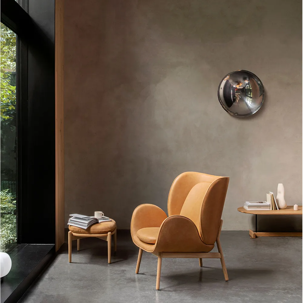 Embrace Small Sessel Eichenbein, Leder Elmosoft 99999-svartbets Fogia