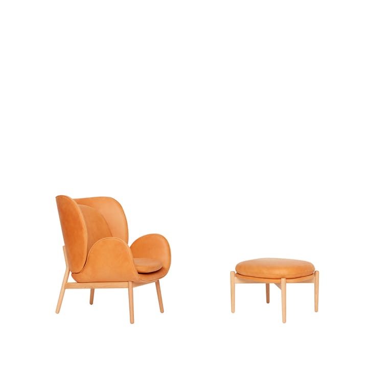 Embrace Small Sessel  - Leder vintage cognac-Eiche - Fogia