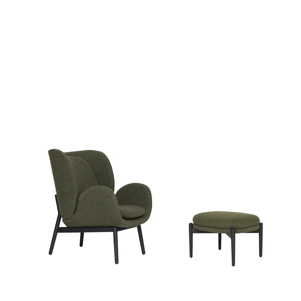 Embrace Small Sessel , Stoff Barnum pine 9-ek schwarz gebeizt Fogia