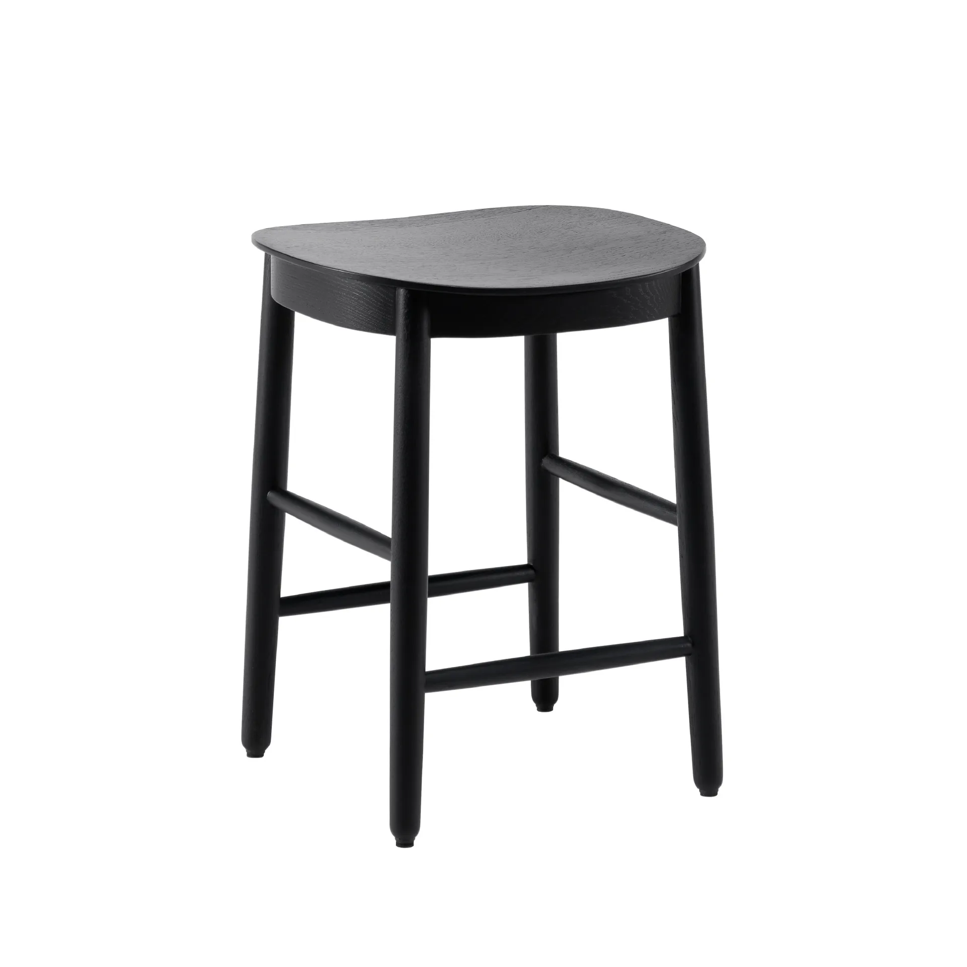 Figurine Hocker, Eiche schwarz gebeizt, niedrig Fogia