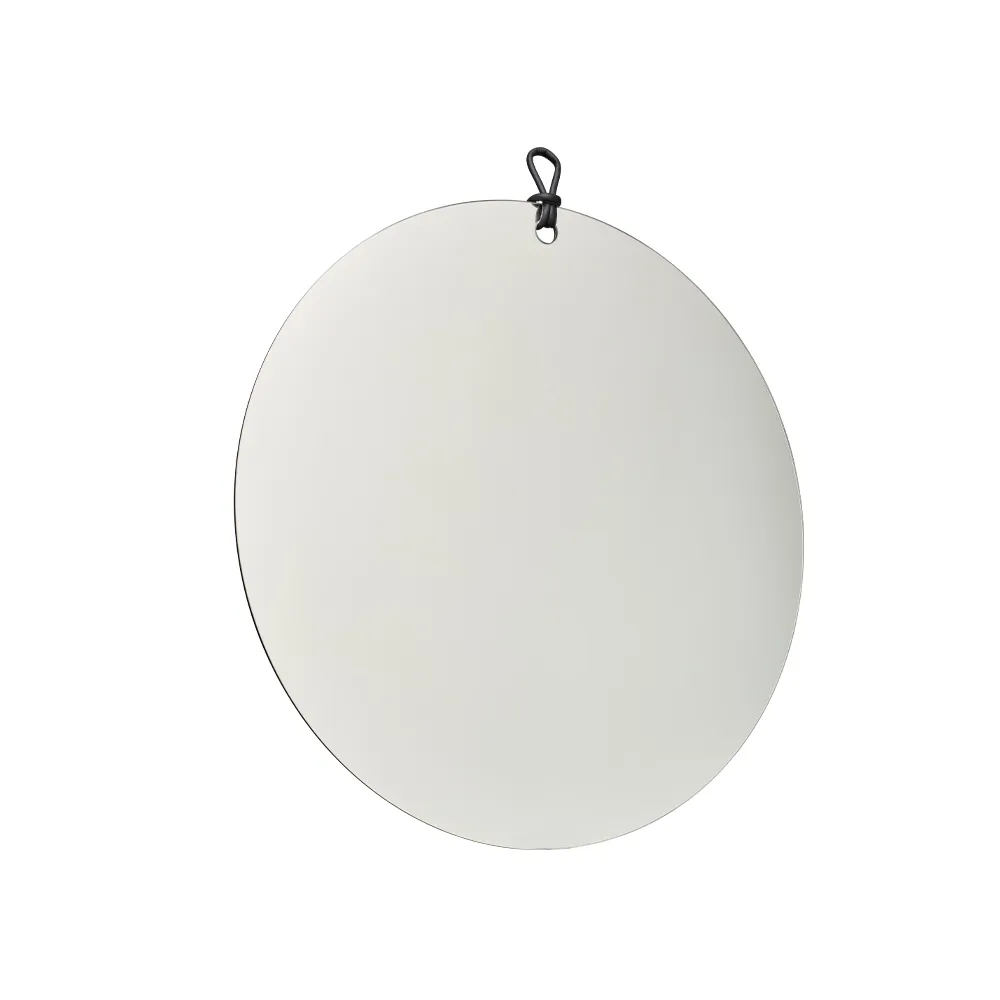 Kimi Spiegel, klar, Ø80, svart läder Fogia