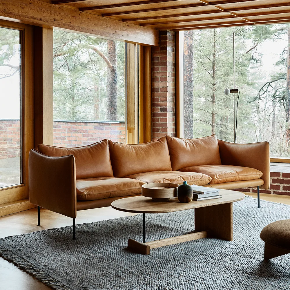 Koku Sofatisch hoch Ø80 cm, Lackierte Eiche Fogia