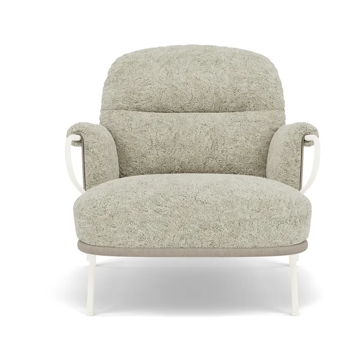 Lyra Loungesessel - Fell Mohawi-RAL1013 - Fogia