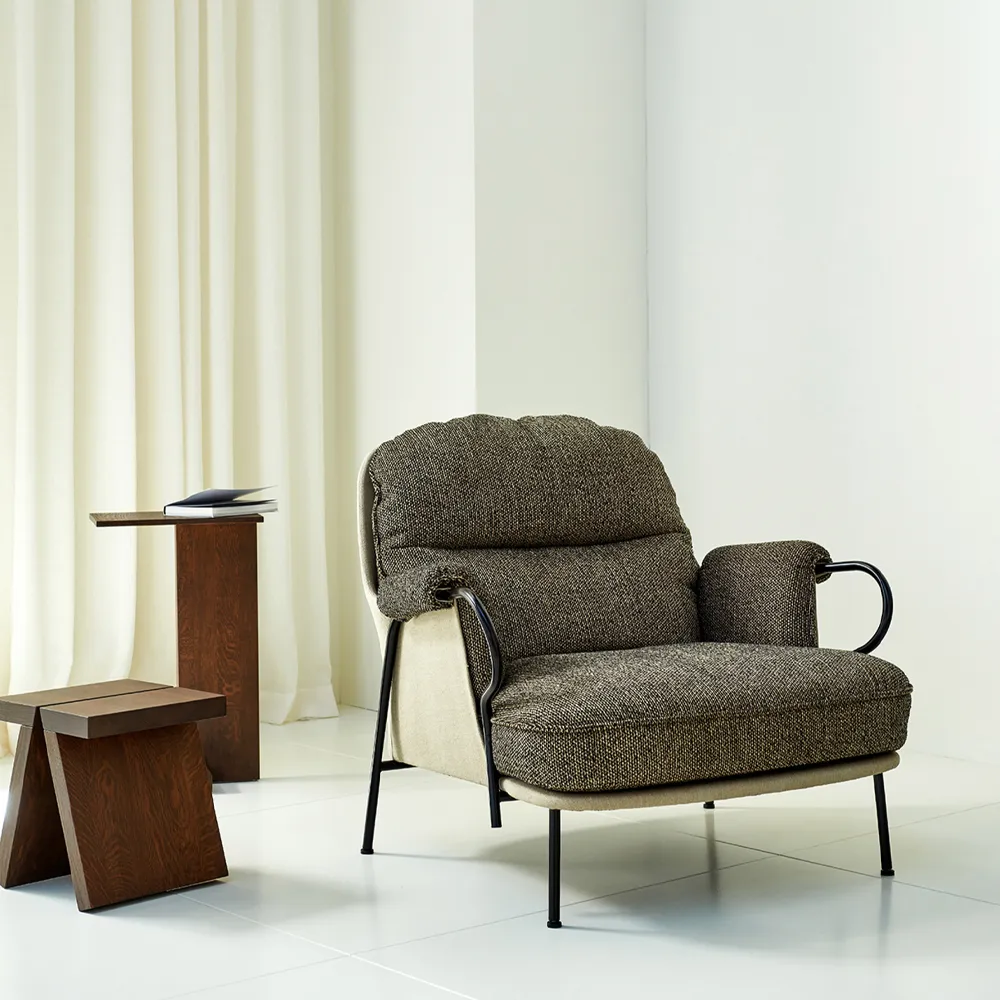 Lyra Loungesessel, Stoff brown Fogia