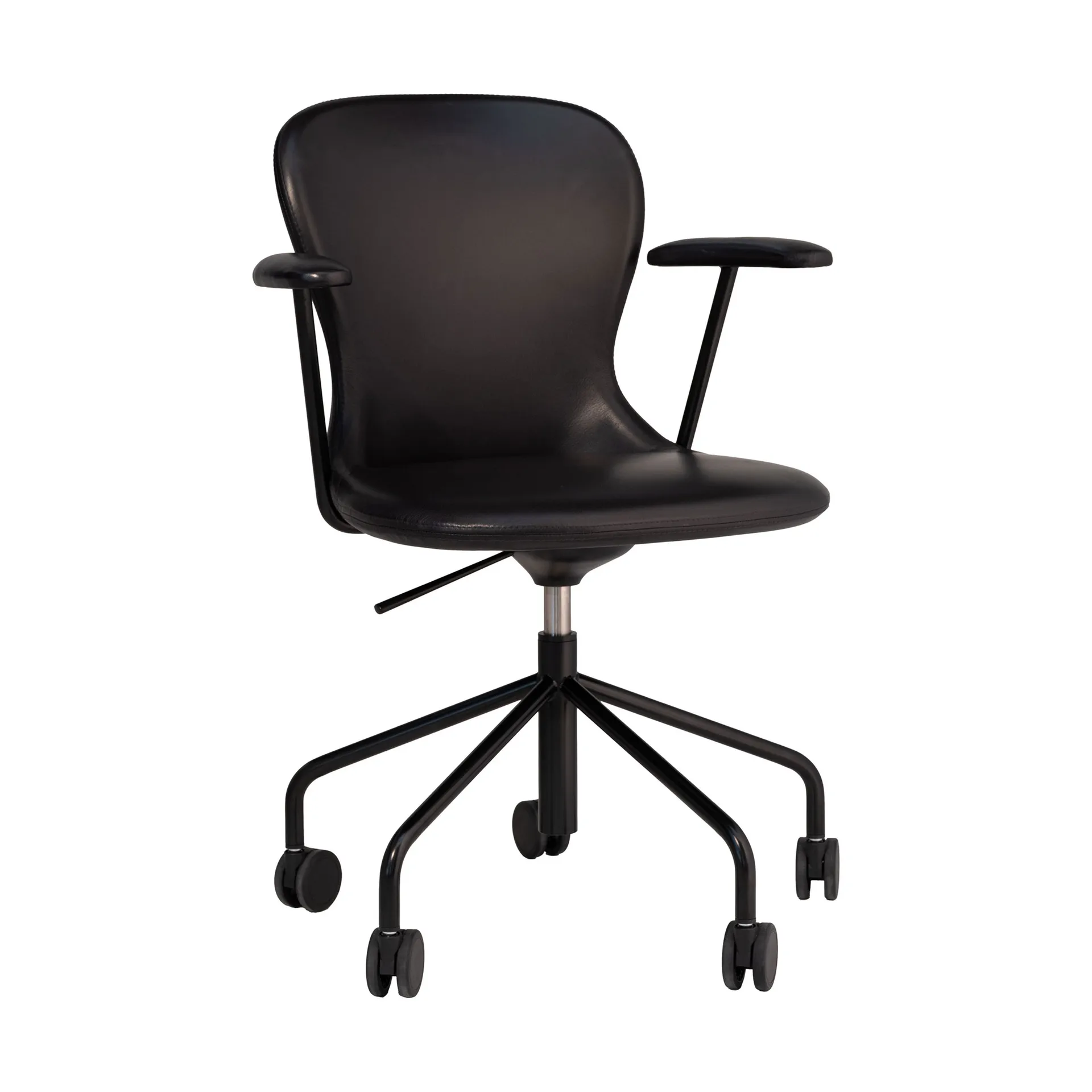 Myko Armstuhl mit Rollen, Elmosoft 99999-RAL 9005 Fogia