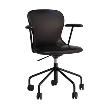 Myko Armstuhl mit Rollen - Elmosoft 99999-RAL 9005 - Fogia