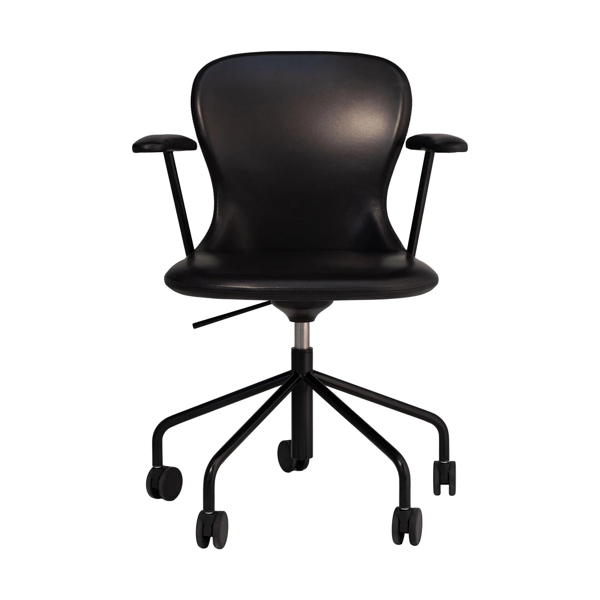 Myko Armstuhl mit Rollen, Elmosoft 99999-RAL 9005 Fogia