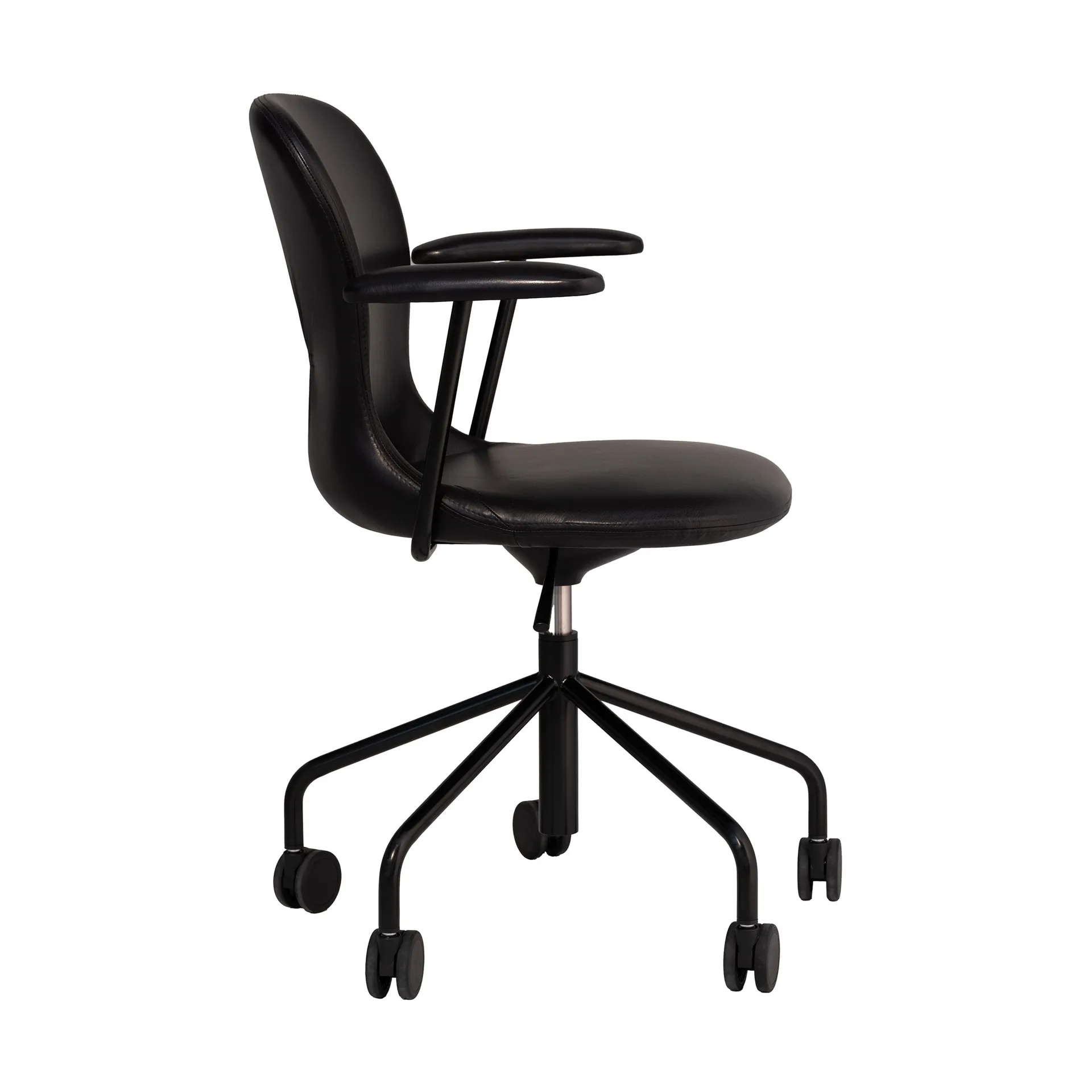 Myko Armstuhl mit Rollen, Elmosoft 99999-RAL 9005 Fogia