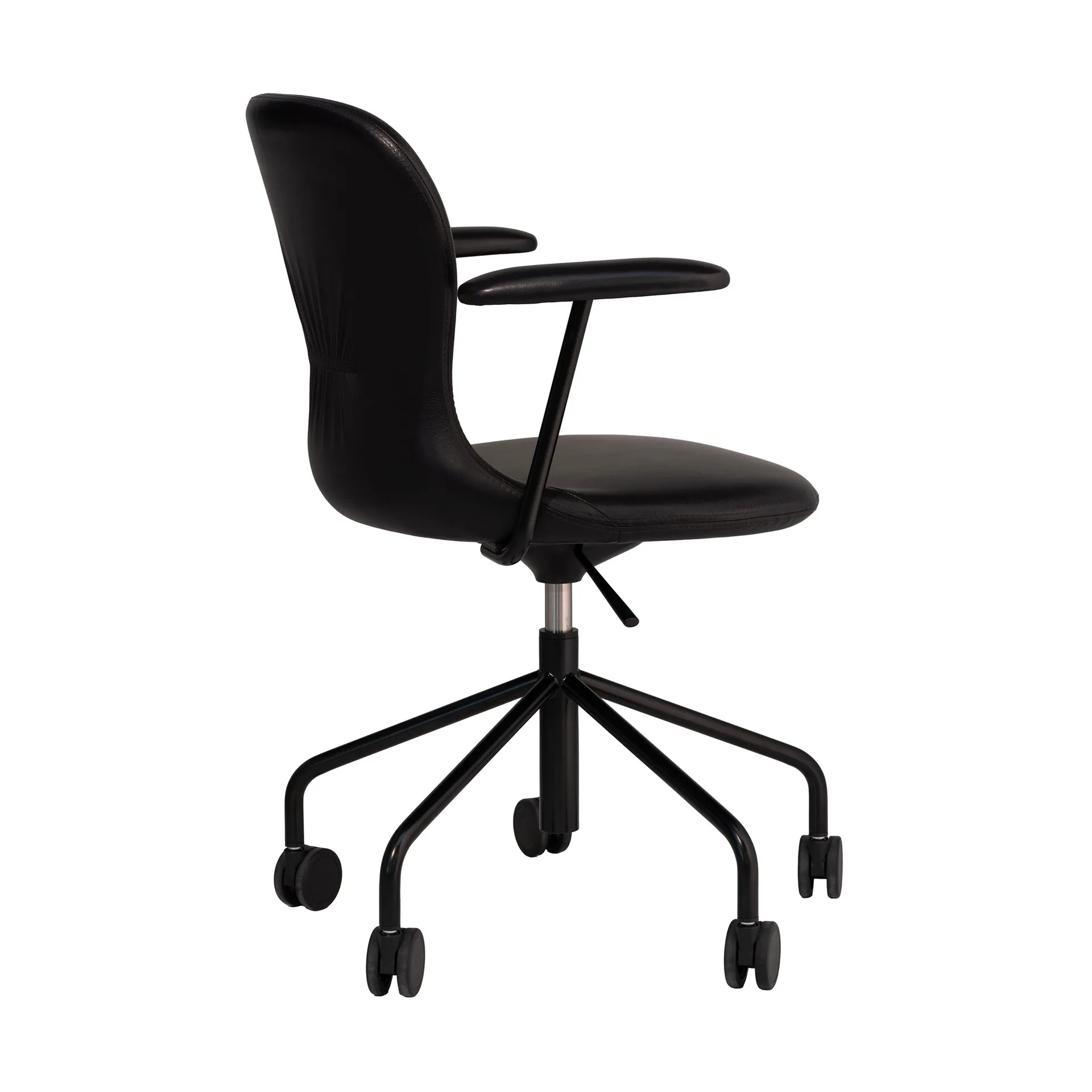 Myko Armstuhl mit Rollen, Elmosoft 99999-RAL 9005 Fogia