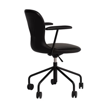 Myko Armstuhl mit Rollen - Elmosoft 99999-RAL 9005 - Fogia
