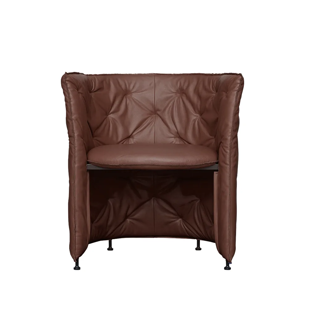 Niche Sessel, Leder Elmosoft 95006 dunkelbraun Fogia