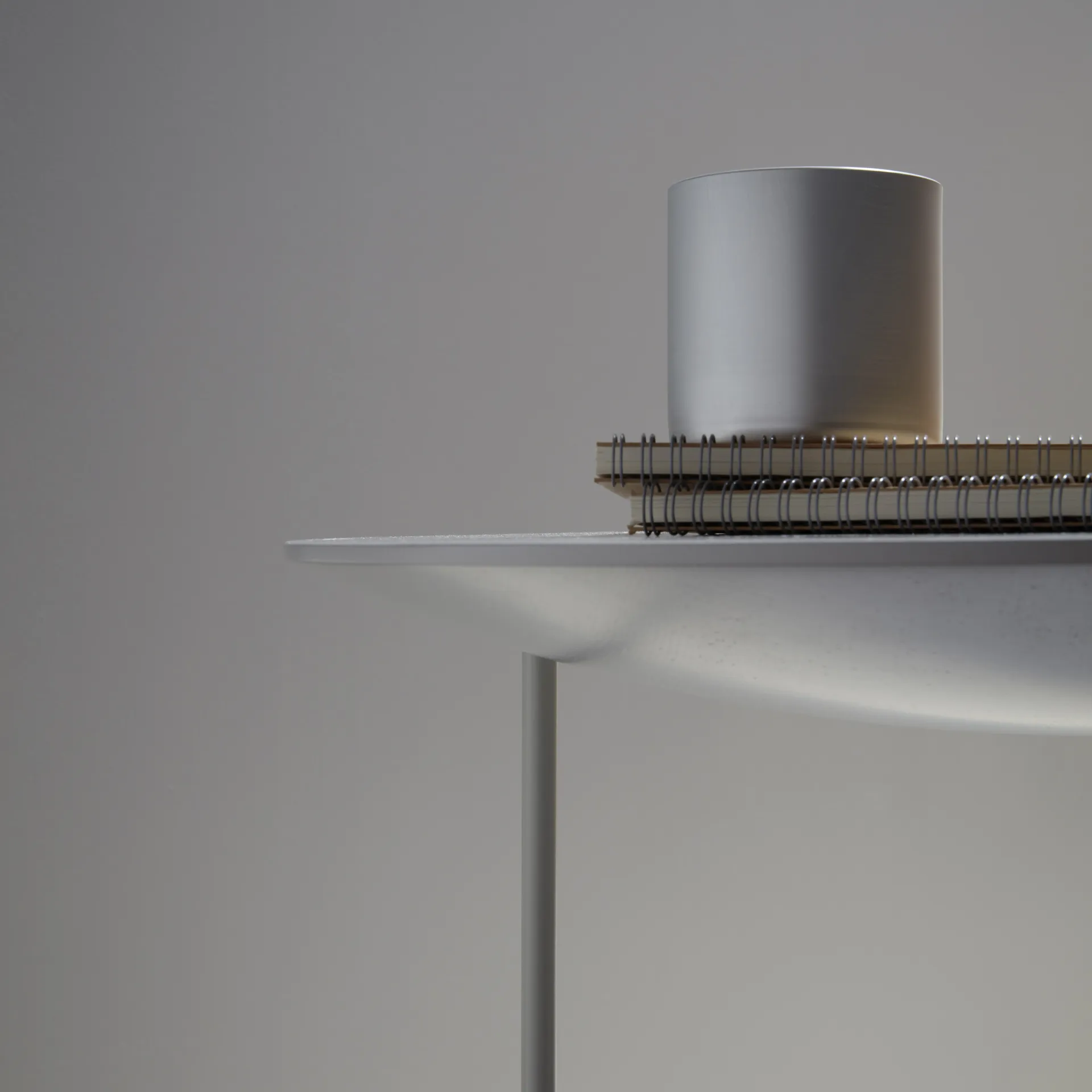 Pastille Tisch, Eiche lackiert, stativ in Perlgrau Fogia