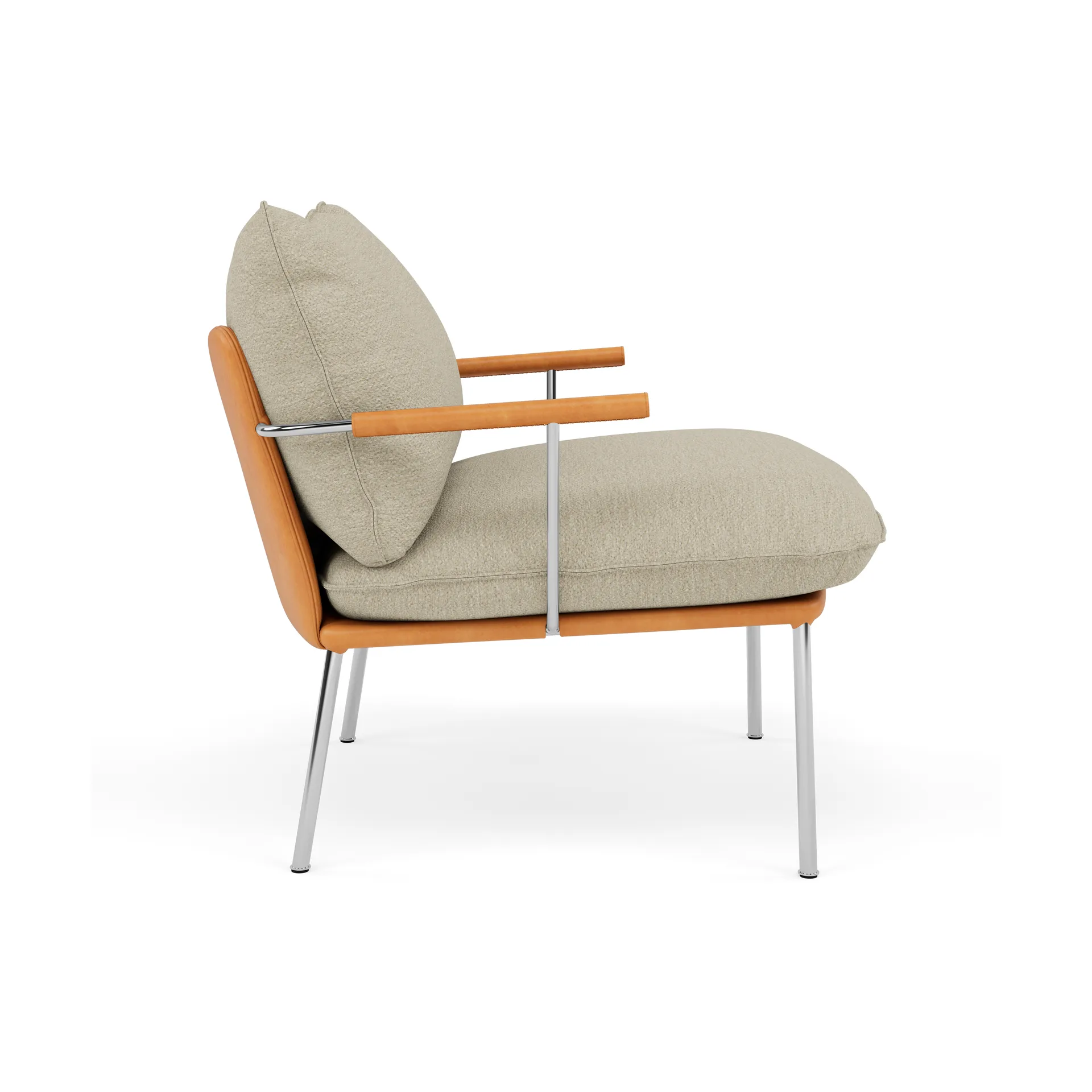 Pico Sessel, Vintage Cognac-Barnum 2-polished stainless steel Fogia