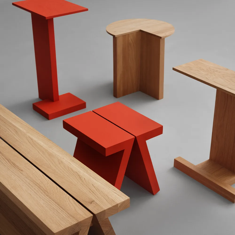 Supersolid Object 1 Hocker, Eiche geräuchert Fogia