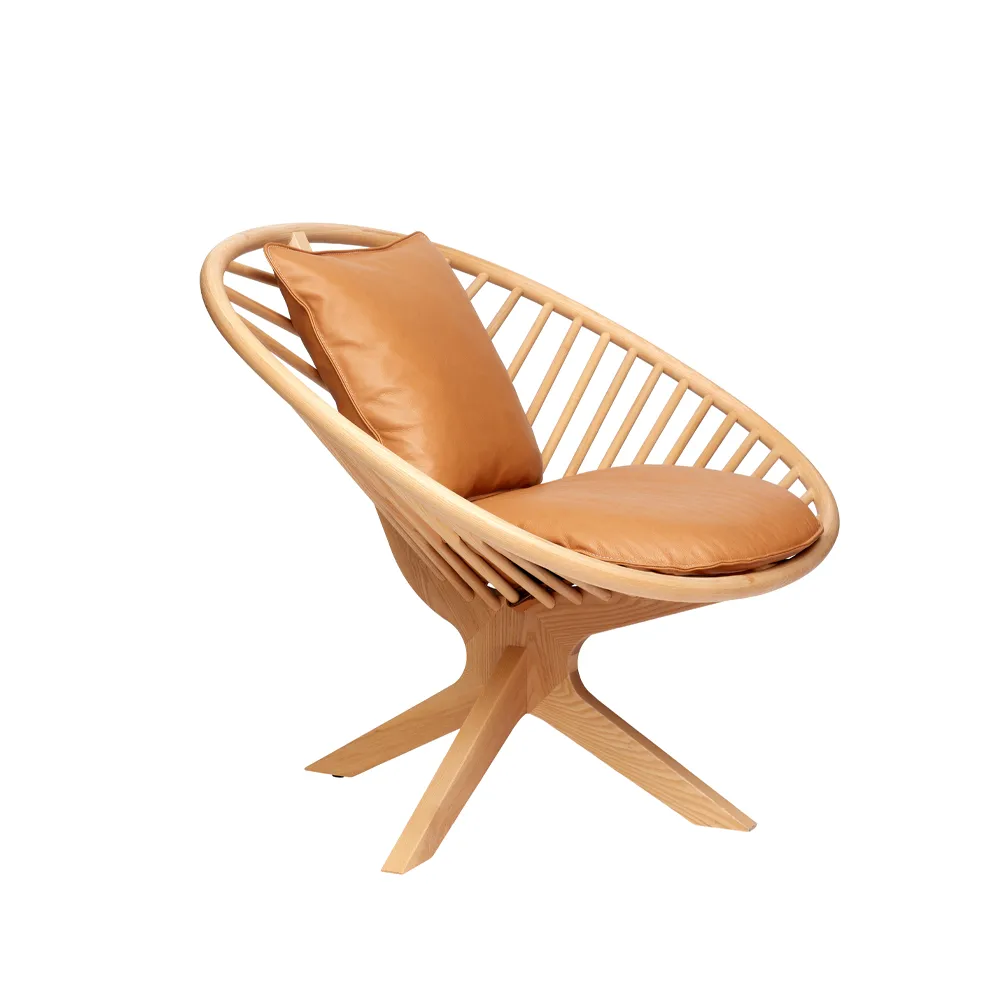 Superstructure Sessel, elmotique 43024 cognac-lackierte Esche Fogia