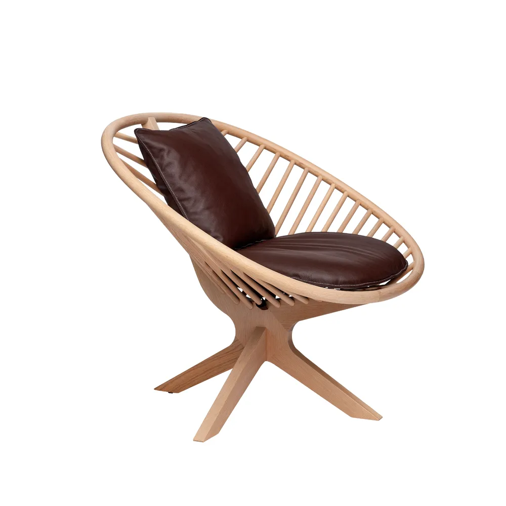 Superstructure Sessel, elmotique 93957 dunkelbraun-lackierte Esche Fogia