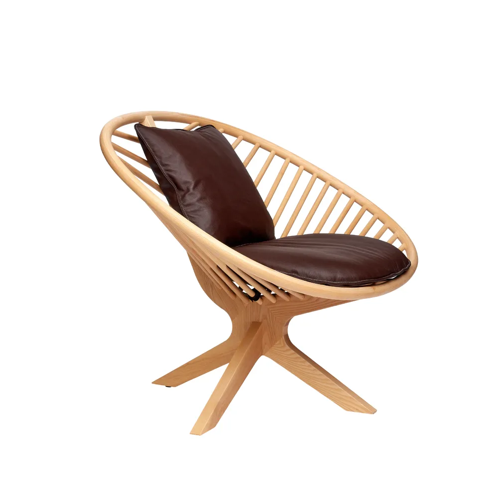 Superstructure Sessel, elmotique 93957 dunkelbraun-lackierte Esche Fogia