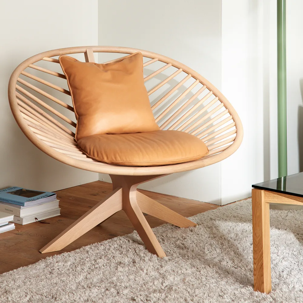 Superstructure Sessel, elmotique 93957 dunkelbraun-lackierte Esche Fogia