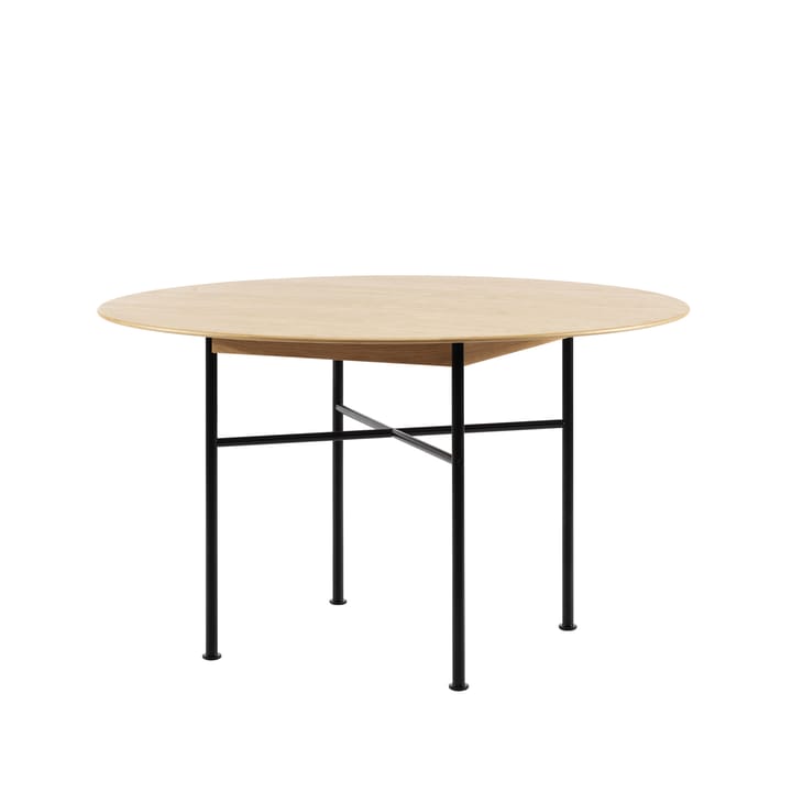 Supper Esstisch Eiche Ø127 cm - Eiche naturlack, schwarzes Untergestell - Fogia