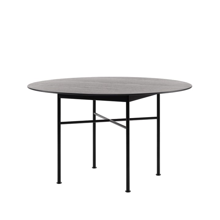 Supper Esstisch Eiche Ø127 cm - Eiche schwarz gebeizt, schwarzes Untergestell - Fogia