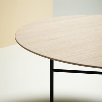 Supper Esstisch Eiche Ø127 cm - Eiche weißpigmentiert, schwarzer Unterbau - Fogia
