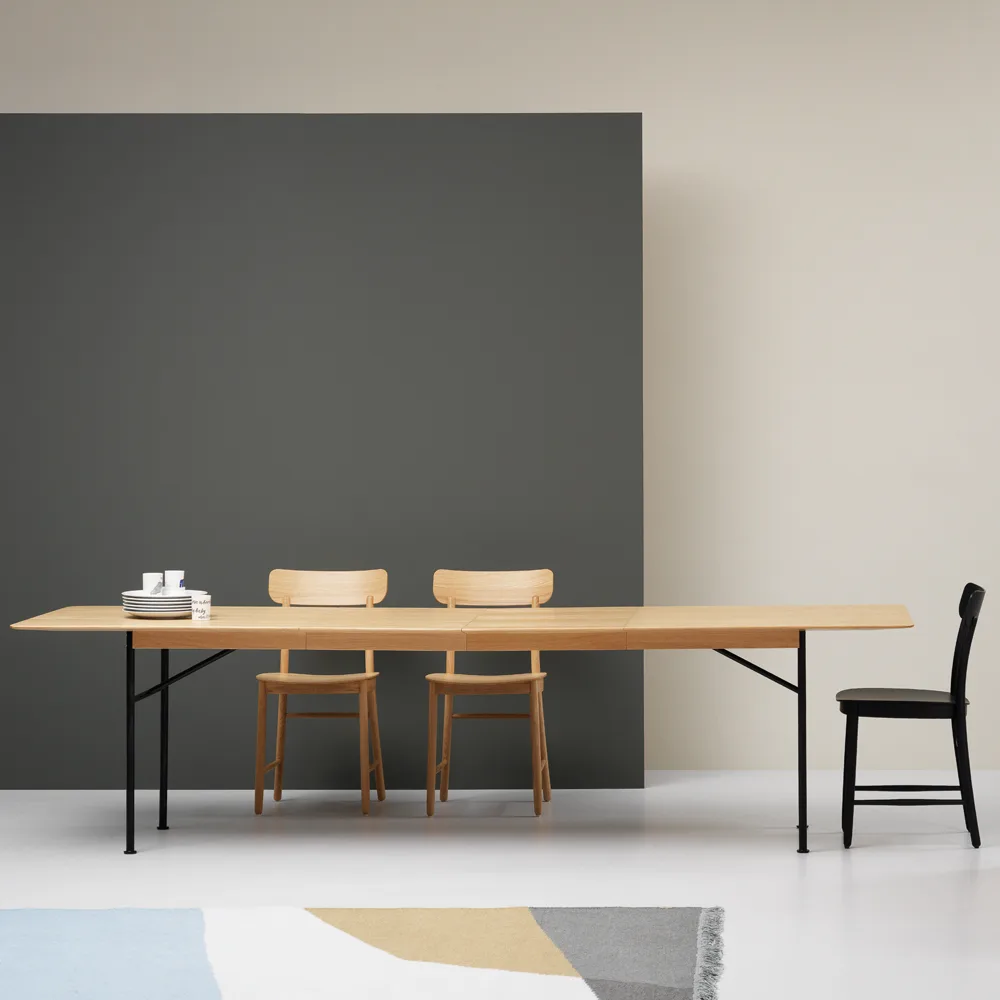 Supper Esstisch, Eiche Klarlack-1 Einlegeplatte 100 cm Fogia