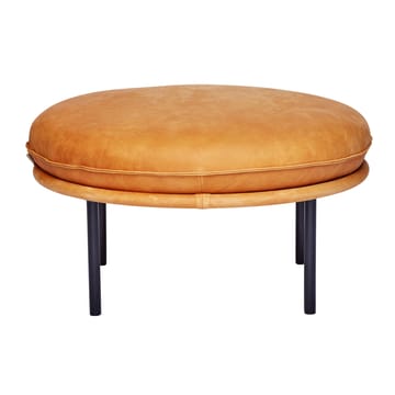 Tiki-Fußhocker - Vintage cognac-schwarze Stahlbeine - Fogia