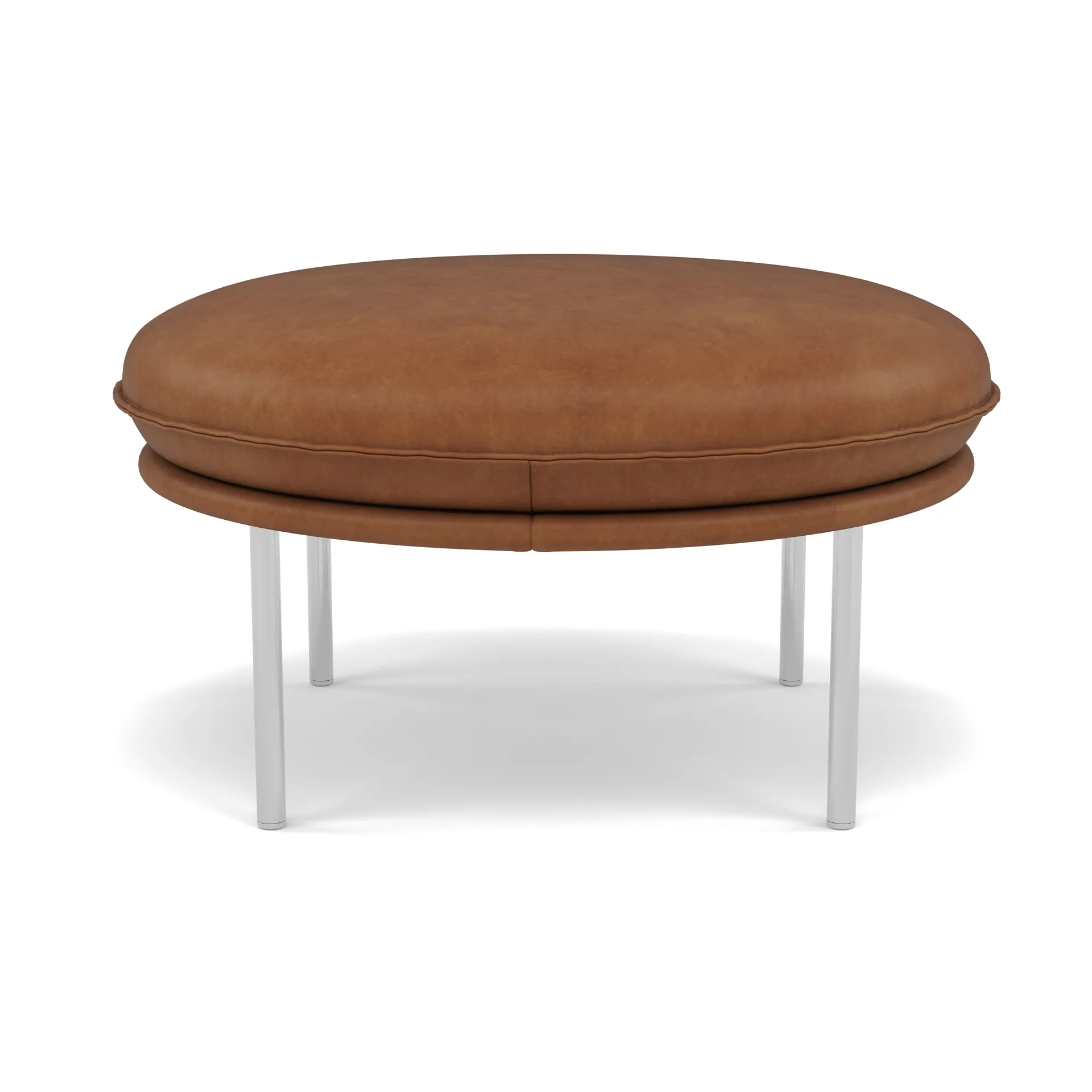 Tiki-Fußhocker, Vintage Rangers-polished stainless steel Fogia