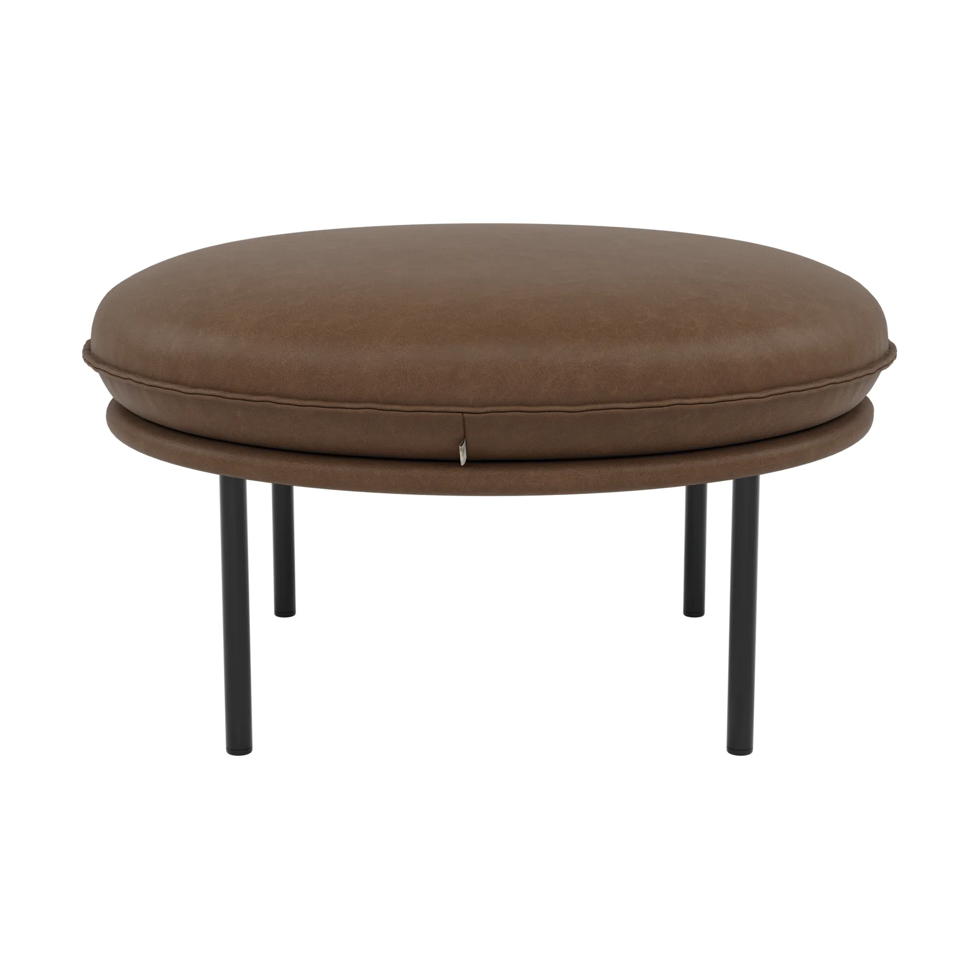 Tiki-Fußhocker, Vintage Tabacco-schwarz Stahlbein Fogia