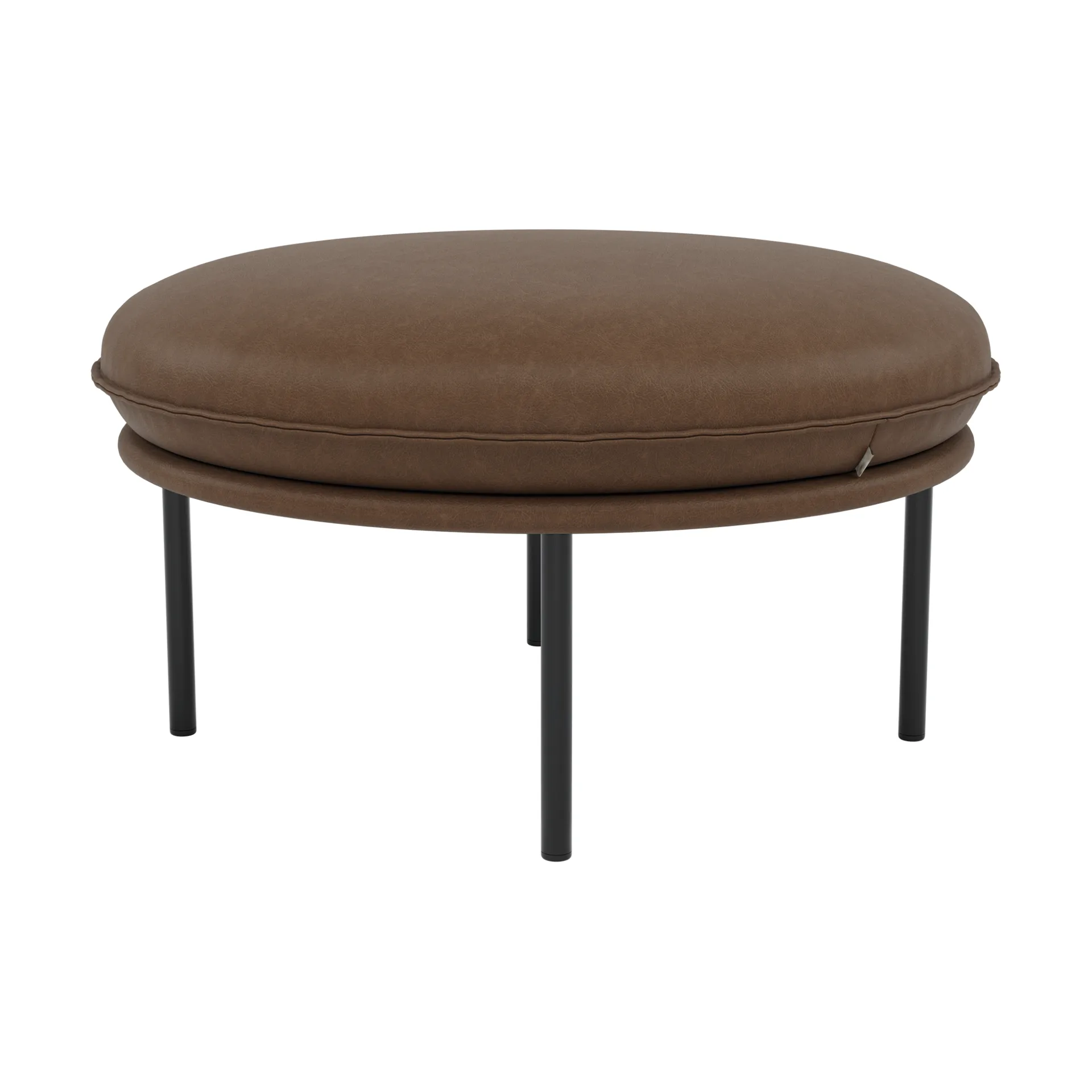 Tiki-Fußhocker, Vintage Tabacco-schwarz Stahlbein Fogia