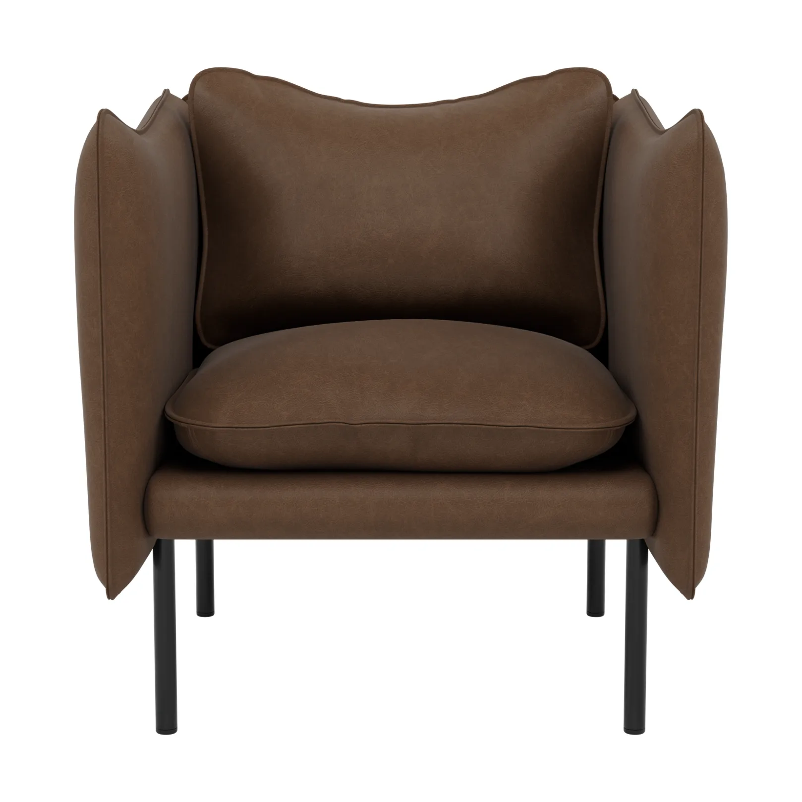 Tiki Sessel Small, Vintage Tabacco-svarta stahlbein Fogia