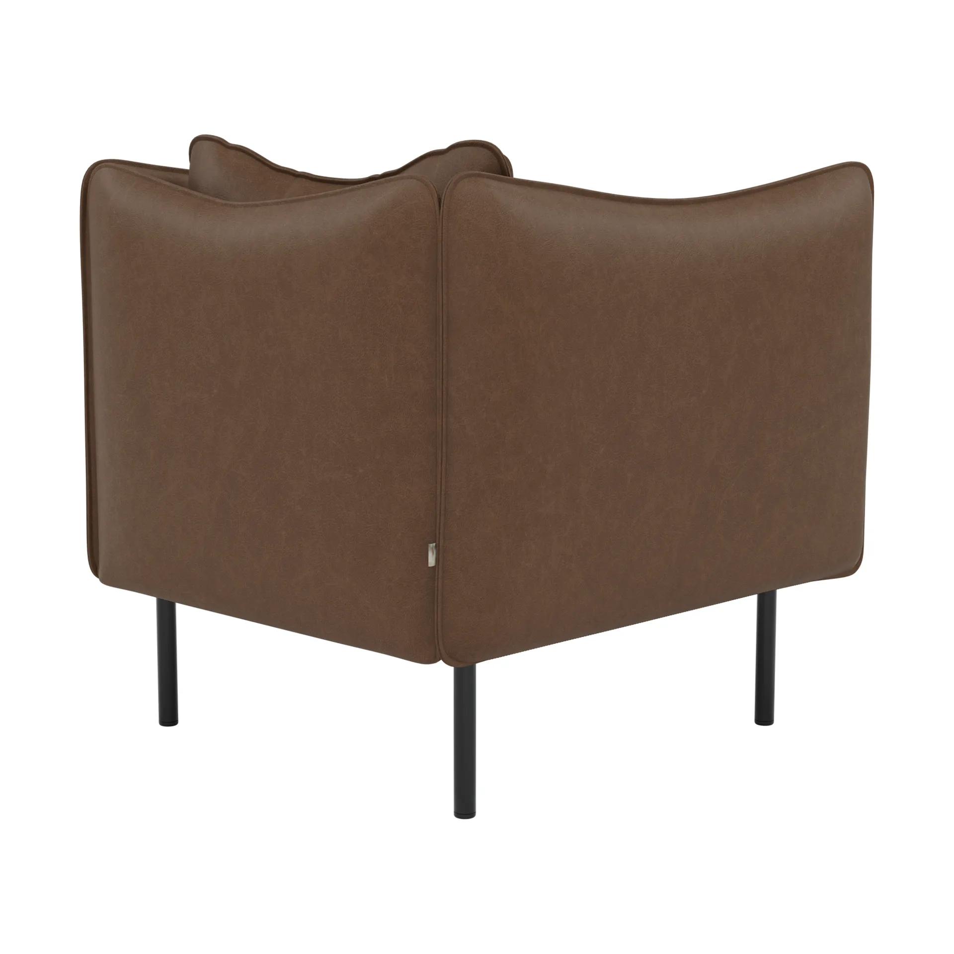 Tiki Sessel Small, Vintage Tabacco-svarta stahlbein Fogia